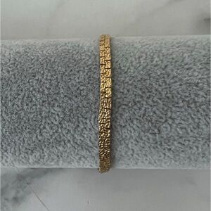 Gold Tennis Bracelet 6.5 “ 24k GP NWOT